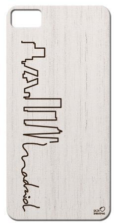 SKIN INDUSTREAL Sketch Madrid Blackberry Z10 en Madera Natural Nogal Blanco