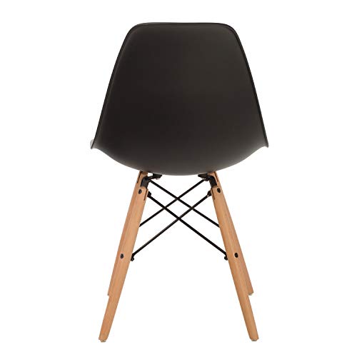 SKLUM Silla Scand Negro Madera Natural Comedor, Cocina, Escritorio Estilo Nórdico Polipropileno y Madera de Haya