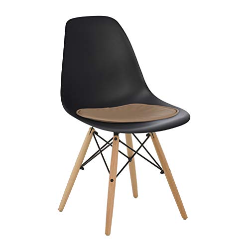 SKLUM Silla Scand Negro Madera Natural Comedor, Cocina, Escritorio Estilo Nórdico Polipropileno y Madera de Haya