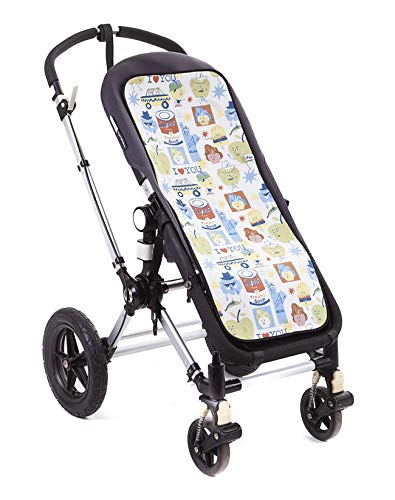 SLEEPAA Colchoneta Silla Paseo Ligera Universal Transpirable Carrito Bebé Antisudoracion Ajustable Fabricada en España Varios modelos (Big Apples)