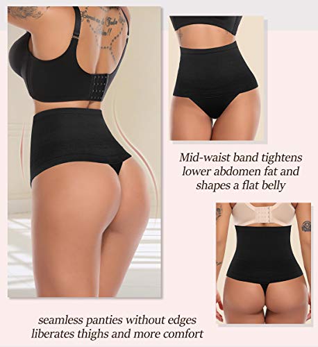 SLIMBELLE® Mujer Tanga Moldeadora Braguita Reductora Braga Vientre Plano con Faja Sin Costuras Cintura Media & Alta