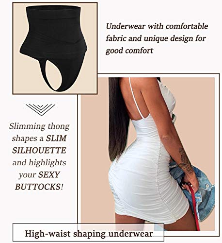 SLIMBELLE® Mujer Tanga Moldeadora Braguita Reductora Braga Vientre Plano con Faja Sin Costuras Cintura Media & Alta