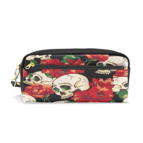 Slull - Estuche para lápices de gran capacidad, diseño floral de Halloween, ideal para estudiantes, papelería, maquillaje, neceser de cosméticos, para niñas, niños, mujeres, adultos y adolescentes