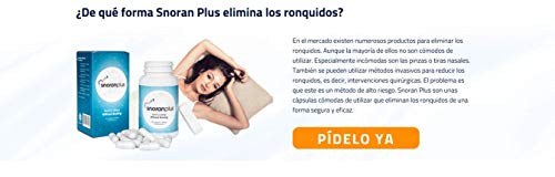 ✅SNORAN Plus Premium, el mejor método contra los ronquidos, elimina la inflamación del sistema respiratorio, reduce la hinchazón de la mucosa nasal y facilita la respiración, 60 capsulas