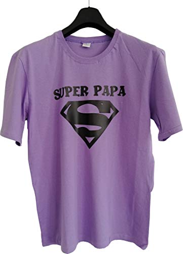 Solenzo Super Papa - Camiseta para hombre (idea regalo para el día del padre, varios colores malva L