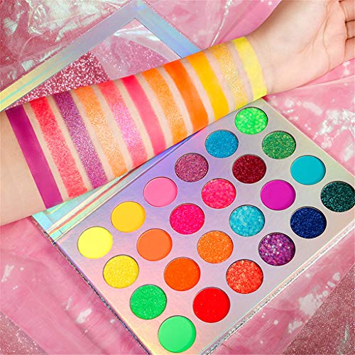 Sombra de ojos de 24 colores sombra de ojos fluorescente sombra de ojos luminosa paleta de maquillaje resaltador cosméticos