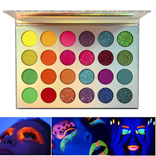 Sombra de ojos de 24 colores sombra de ojos fluorescente sombra de ojos luminosa paleta de maquillaje resaltador cosméticos