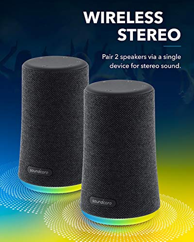 Soundcore Flare Mini Altavoz Bluetooth, Altavoz inalámbrico portátil, IPX7 Impermeable para Fiestas al Aire Libre, emisión de Luces LED con Sonido 360° y tecnología BassUp™