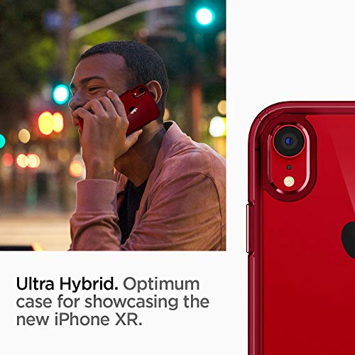 Spigen Funda Compatible con iPhone XR [Ultra Hybrid] Tecnología Air Cushion y protección híbrida de la caída para iPhone XR - Rojo