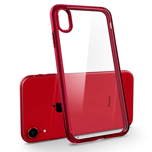 Spigen Funda Compatible con iPhone XR [Ultra Hybrid] Tecnología Air Cushion y protección híbrida de la caída para iPhone XR - Rojo