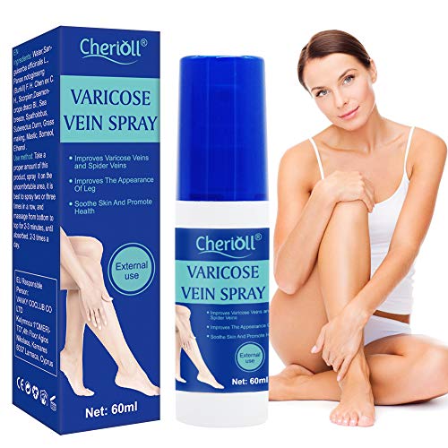 Spray de Varices, varicosa, Spray Para Varices y Piernas Cansadas e Inflamadas, Relieve Flebitis Angiitis, Inflamación, Cuidado de Piernas Suave, 60 ml