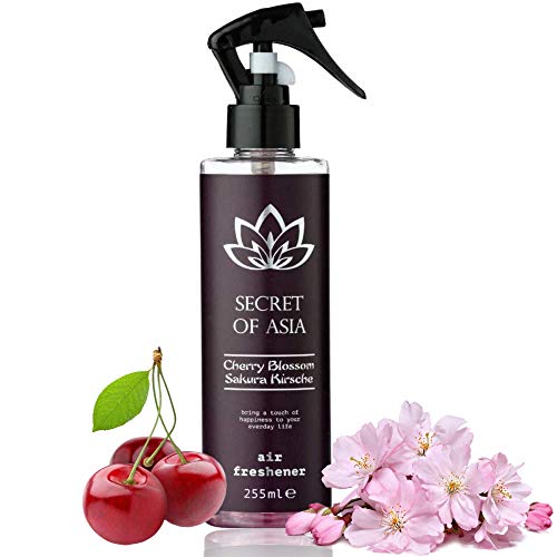 Spray difusor de ambiente Secret of Asia 255 ml – Vegan – Flor de cerezo Sakura – Saneador – Purificador de aire con perfume energizante