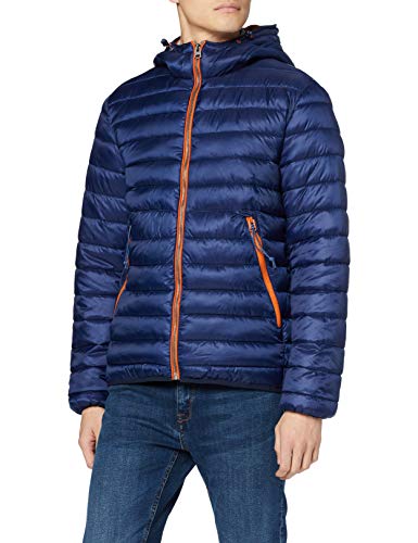 Springfield 4Av-Acolchada Contrastes Chaqueta, Azul (Blue 11), Large (Tamaño del Fabricante: L) para Hombre