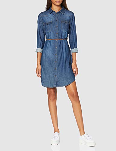 Springfield Vestido Denim Bási-c/14 Fiesta, Azul (Medium_Blue 14), 38 (Tamaño del Fabricante: 38) para Mujer