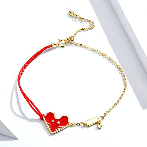 Springisso Joyería De Las Mujeres Guofeng Natal Año Cuerda Bebé Rata Linda S925 Plata Pulsera Roja De Bricolaje La Verdadera Chapado En Oro Pulsera Regalo De Cumpleaños Caja De Regalo De Embalaje