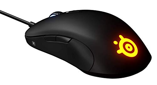 SteelSeries Sensei Ten - Ratón de Juego, Sensor óptico TrueMove Pro de 18 000 CPI, Diseño ambidiestro, 8 Botones programables, Cableado, Negro