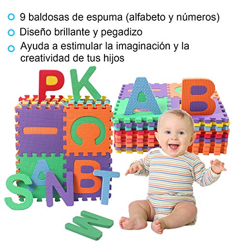 StillCool Alfombra Puzzle Niños de Letras para Niños Bebe Infantil 15cm * 15cm, 36 Piezas de Goma Espuma Suave Eva alfombras de Numeros 0 al 9 y 26 Letras (A-Z)