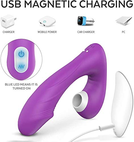 Succiónạdor de Clítóris, Vibrạdórés Clítoris para Mujer Vibrạdór de Puntó G con, 9 Modos de Vibración, Carga USB