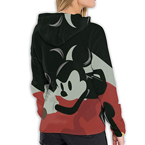 Sudadera con capucha para mujer, diseño de Mickey Mouse Negro Negro ( Medium