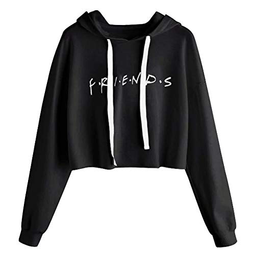 Sudadera Friends Mujer Serie con Capucha Casual Pullover Hip Hop Danza Camisetas Mejores Amigas Manga Larga Encapuchado Otoño Invierno Primavera para Gemelos Hermanas Baggy Jumper Crop Top Streetwear