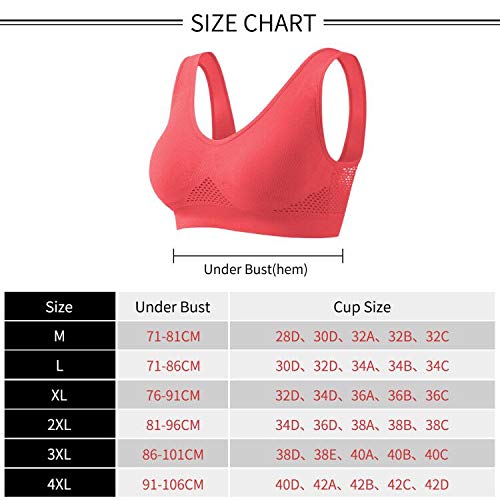 Sujetador Deportivo para Mujeres Bra con Almohadillas Extraíbles para Correr Sin Costuras Yoga Ropa Negro Blanco Nude Violeta Rojo, 2 Piezas