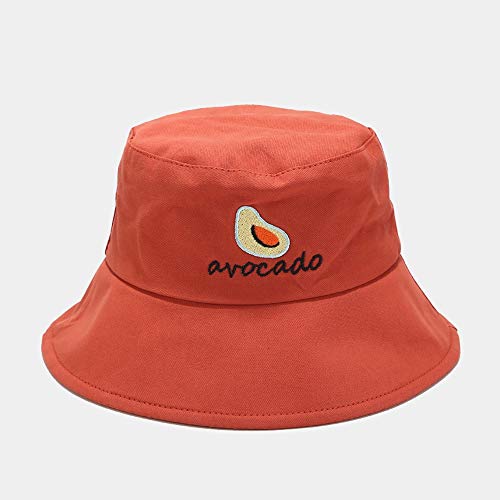 SVHK Cubo de Dibujos Animados Sombrero Protector Solar Moda Casquillos de la Pesca señoras de la Calle Headwear Panamá Plegable Aguacate Sombrero de Sol Ocio Pescador Sombrero (Color : F)