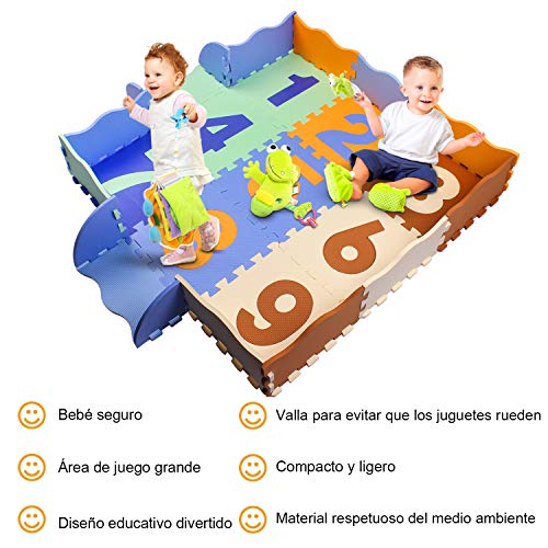 swonuk Alfombra Puzzle para Niños, Puzzle Estera de Juguete de Espuma Sólida, 25 Piezas Grueso (0.47 Pulgadas) para Decoración de la habitación de los niños