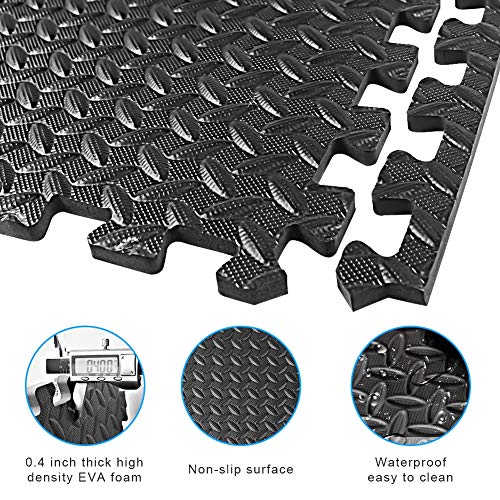 Swonuk Esterilla Puzzle Fitness, 20 Piezas Alfombra de Gimnasio para Suelo, Expandible Colchonetas Goma Espuma, Antideslizante Esterilla para Deporte, Yoga, Juegos de niños.