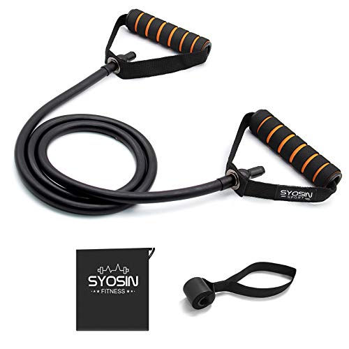 SYOSIN Elásticos de fitness, Banda de resistencia al ejercicio con tubo Profesional, Ideal for Physical Therapy, Strength Training, Muscle Toning, Bolsa de almacenamiento de anclaje de puerta incluida