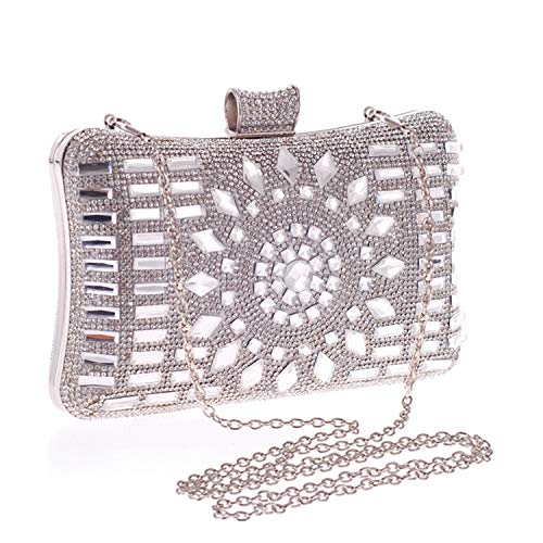 Syrads Bolsa de Cena Hombro Mujer Glitter Cristales Hard Shell Embrague para Boda Fiesta Baile 768