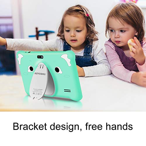 Tablet para Niños Android 10.0 2020 New, 3GB RAM+32GB ROM/128GB Escalable, 7.1 Pulgadas HD 5.0MP Cámara Quad Core Tablet Infantil de Kid-Proof Funda Tablet Niños Educativo (AOYODKG A40 Verde)