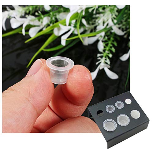 Tapones de tinta para tatuajes pequeños - SOTICA 1000 Piezas 8MM Tazas de tinta de tatuaje de plástico Tapas Tapones de tinta de pigmento desechables para tinta de tatuaje Suministros de tatuaje