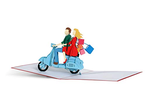 Tarjeta de regalo de compras para mujeres, regalo de compras, regalo para mamá, regalos o ideas de regalo para ella, esposa, mejor amiga, mamá, tarjeta desplegable 3D, Vespa Scooter, H18