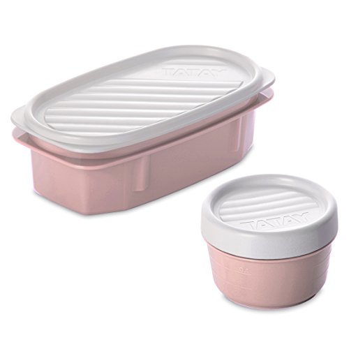 TATAY 1167506 Urban Food Casual - Bolsa térmica porta alimentos con 4 tapers herméticos incluidos, 3 litros de capacidad, Rosa pálido, 22.5 x 10 x 22 cm