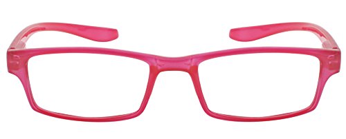 TBOC Gafas de Lectura Presbicia Vista Cansada – Graduadas +1.50 Dioptrías Montura de Pasta Roja Patillas Extra Largas para Colgar Cuello Hombre Mujer Unisex Lentes de Aumento para Leer Ver de Cerca