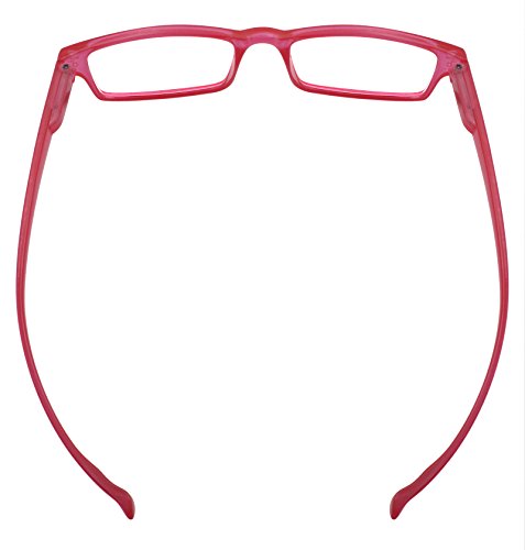 TBOC Gafas de Lectura Presbicia Vista Cansada – Graduadas +1.50 Dioptrías Montura de Pasta Roja Patillas Extra Largas para Colgar Cuello Hombre Mujer Unisex Lentes de Aumento para Leer Ver de Cerca