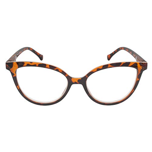 TBOC Gafas de Lectura Presbicia Vista Cansada - Graduadas +2.50 Dioptrías Montura de Pasta [Carey] de Diseño Moda para Mujer Lentes de Aumento para Leer Ver de Cerca con Bisagra Muelle