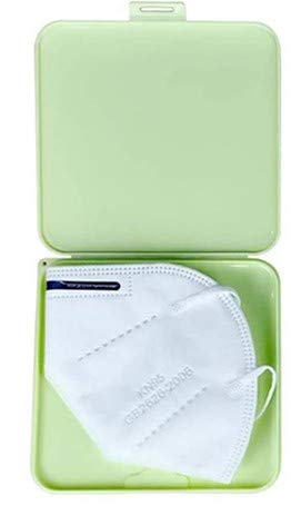 T&C Estuche portátil Guarda mascarilla Mask Case. Bolsa/Caja de Almacenamiento de mascarillas Antipolvo para prevenir la contaminación. No Incluye mascarilla. (Verde)