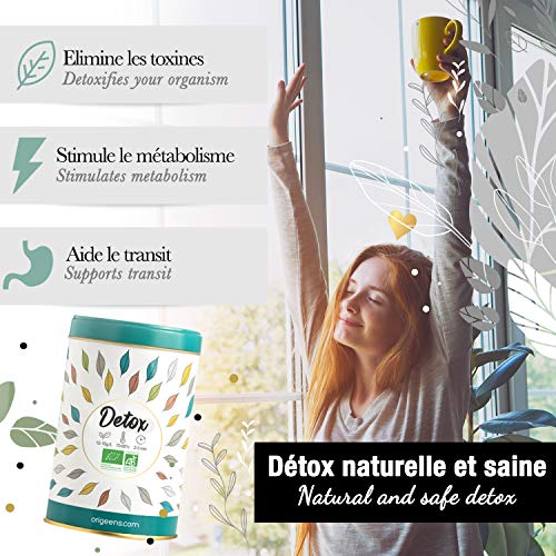 TE DETOX BIO 125g - Té suelto a base de té verde y mate certificado biológico - Tratamiento detox adelgazante 30 días