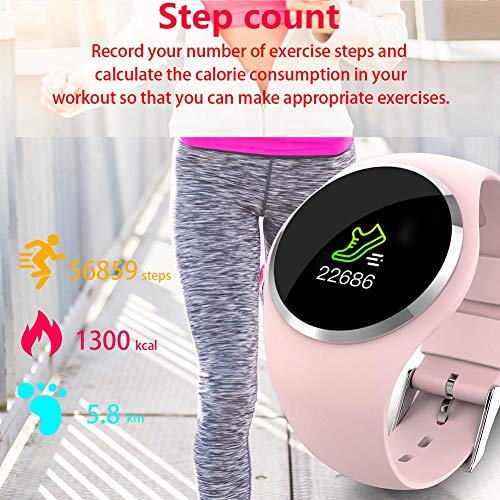 Teabelle Smart Watch - Reloj deportivo con pantalla táctil, impermeable, pulsera de regalo para amigos, rosa