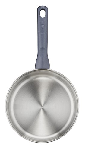 Tefal Daily Cook - Cazo de acero inoxidable de 16 cm, 1 Litro, base reforzada, aptas para todo tipo de cocinas incluido inducción, gran conductividad y resistencia con materiales reciclados