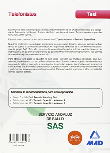 Telefonistas del Servicio Andaluz de Salud. Test del Temario específico