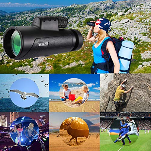 Telescopio Monocular 12 x 50, BETECK HD Zoom Óptico Telescopio Impermeable y a Prueba de Niebla para la observación de pájaros, Turismo, Caza, Acampada y Concierto (12X50)