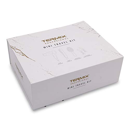 Termix Travel Kit Termix. Incluye Plancha de Pelo, Secador de Viaje, 2 Pinzas de Pelo y Cepillo Desenredante Paddle. Pack De Viaje Para Conseguir Un Cabello Sano y Brillante Estés Donde Estés.