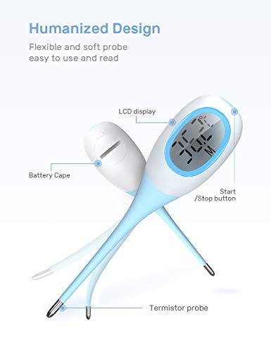 Termómetro digital CocoBear, termómetro para adultos, niños y bebés para medicina digital rectal y oral para la fiebre, rápido y preciso