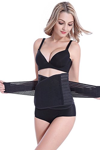 TININNA Mujer Postparto Recuperación Faja Reductora Cintura Abdomen Lencería Moldeadora Corset con Elástica Transpirable Adelgazamiento Underbust Cincher Shapewear Negro M