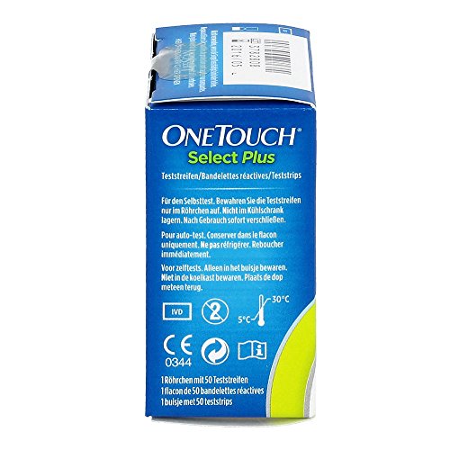 Tiras para medir el nivel de glucosa en sangre, OneTouch Select, paquete de 50