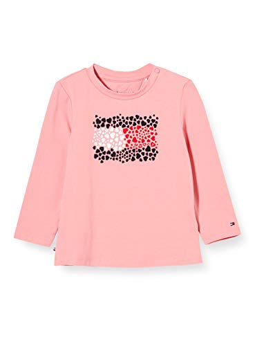 Tommy Hilfiger Baby Girl Tommy tee L/s Camisa, Pink, 80 para Bebés