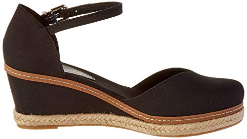 Tommy Hilfiger Basic Closed Toe Mid Wedge, Sandalias con Punta Abierta para Mujer, Negro (Black Bds), 39 EU