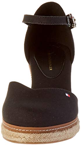 Tommy Hilfiger Basic Closed Toe Mid Wedge, Sandalias con Punta Abierta para Mujer, Negro (Black Bds), 39 EU